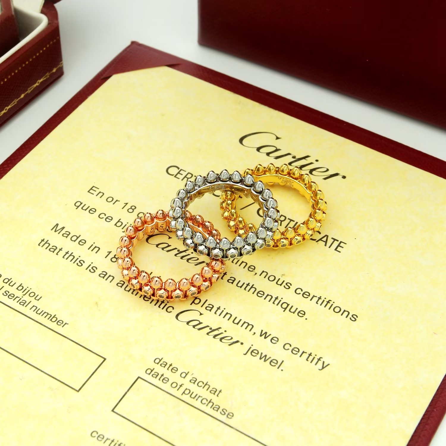Cartier Clash de Cartier ring 18K yellow gold 18K rose gold 18K white gold diamond accents 6 7 8 9