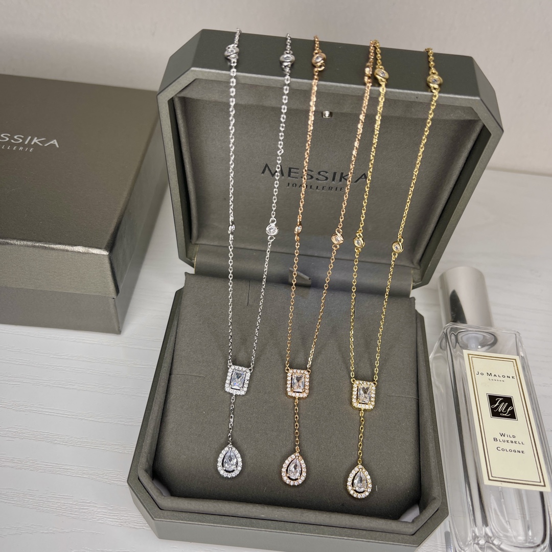 Messika My Twin Toi Moi Y-Drop Lariat Necklace necklace Yellow gold with clear diamonds 42cm
