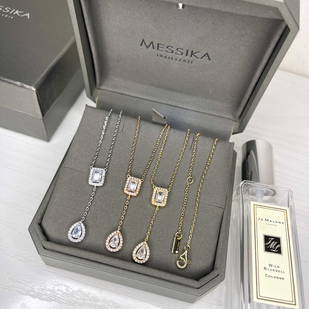 Messika My Twin Toi Moi Y-Drop Lariat Necklace necklace Yellow gold with clear diamonds 42cm