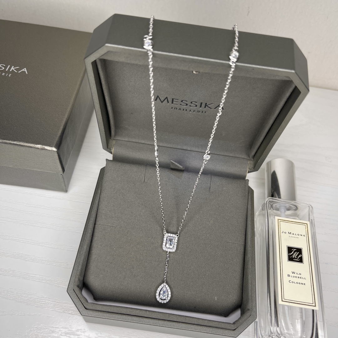 Messika My Twin Toi Moi Y-Drop Lariat Necklace necklace Yellow gold with clear diamonds 42cm