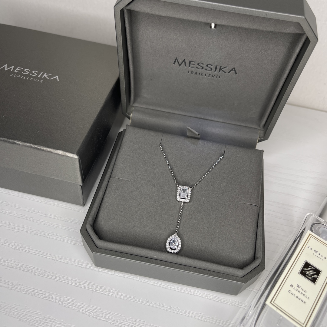 Messika My Twin Toi Moi Y-Drop Lariat Necklace necklace Yellow gold with clear diamonds 42cm