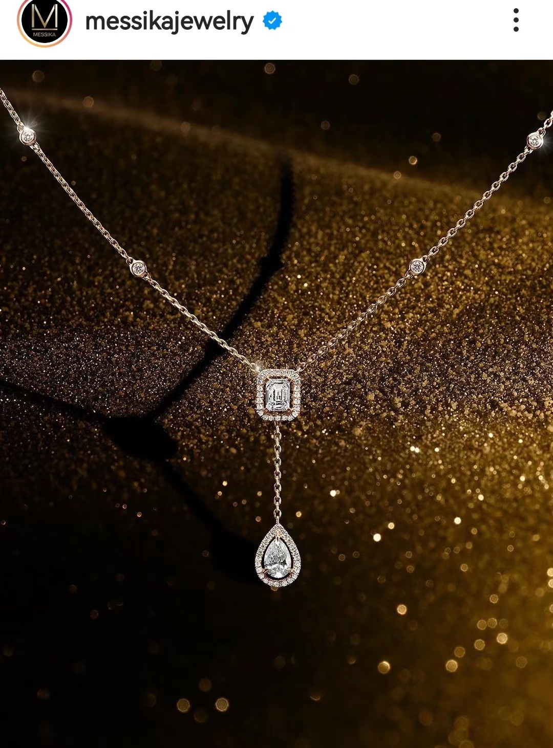Messika My Twin Toi Moi Y-Drop Lariat Necklace necklace Yellow gold with clear diamonds 42cm