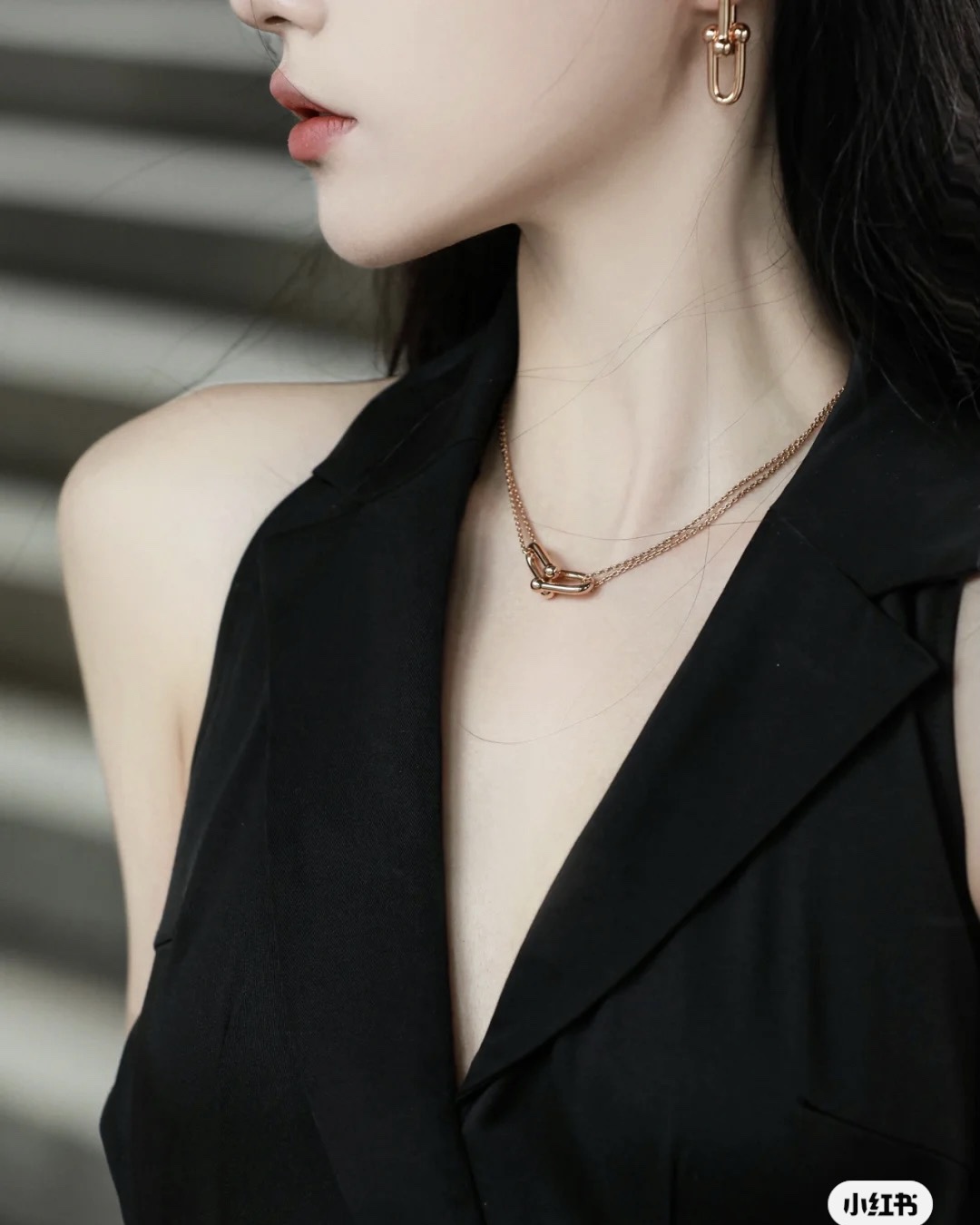Tiffany HardWear Double Link Pendant necklace Rose gold Sterling silver Yellow gold 18 inch
