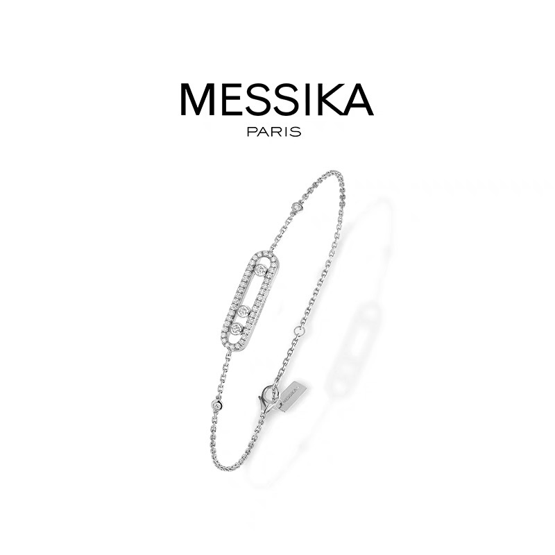 Messika Move Uno bracelet 18k rose gold with clear diamonds 18k white gold with clear diamonds 17cm