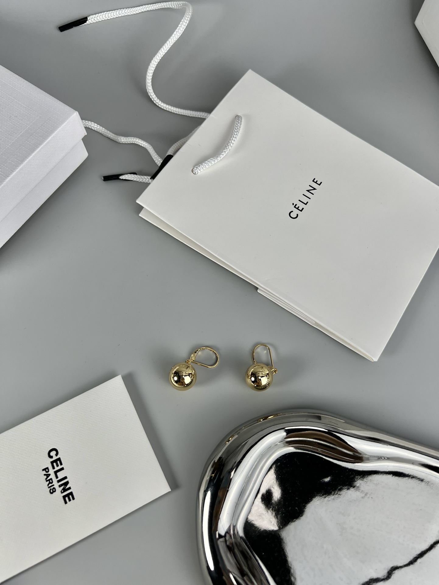 Celine Sphere Drop Earrings earrings Gold-tone metal no gemstones One Size 1 5cm ball diameter lever back closure