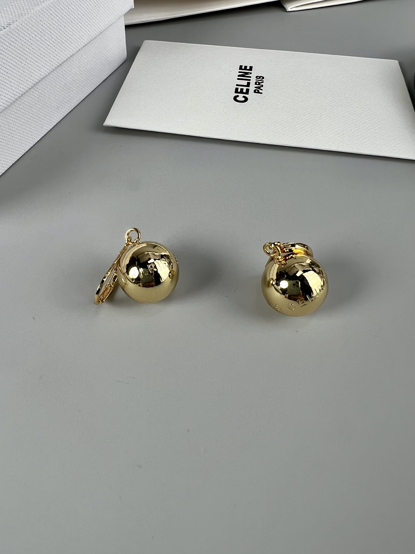 Celine Sphere Drop Earrings earrings Gold-tone metal no gemstones One Size 1 5cm ball diameter lever back closure