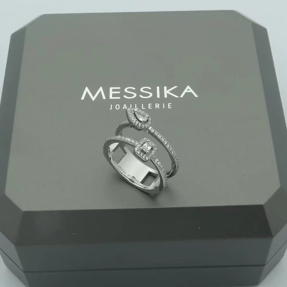 Messika Move Series ring rose gold white gold yellow gold with clear diamonds 6 7 8