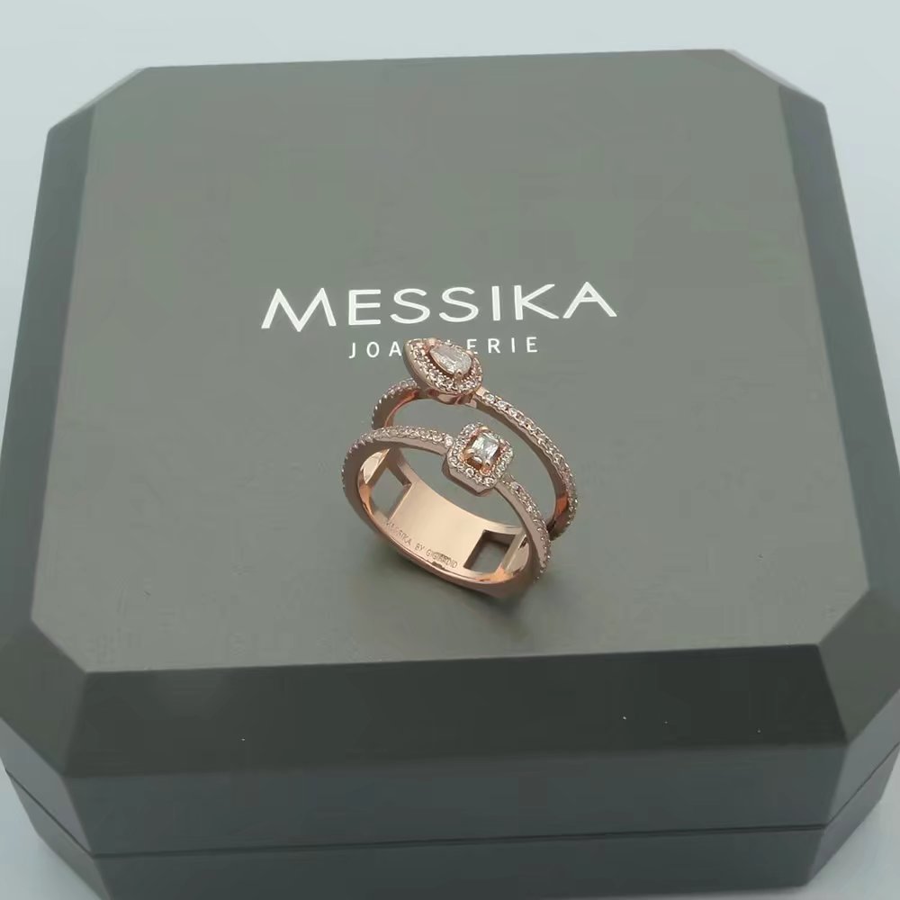 Messika Move Series ring rose gold white gold yellow gold with clear diamonds 6 7 8