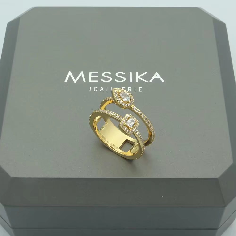 Messika Move Series ring rose gold white gold yellow gold with clear diamonds 6 7 8
