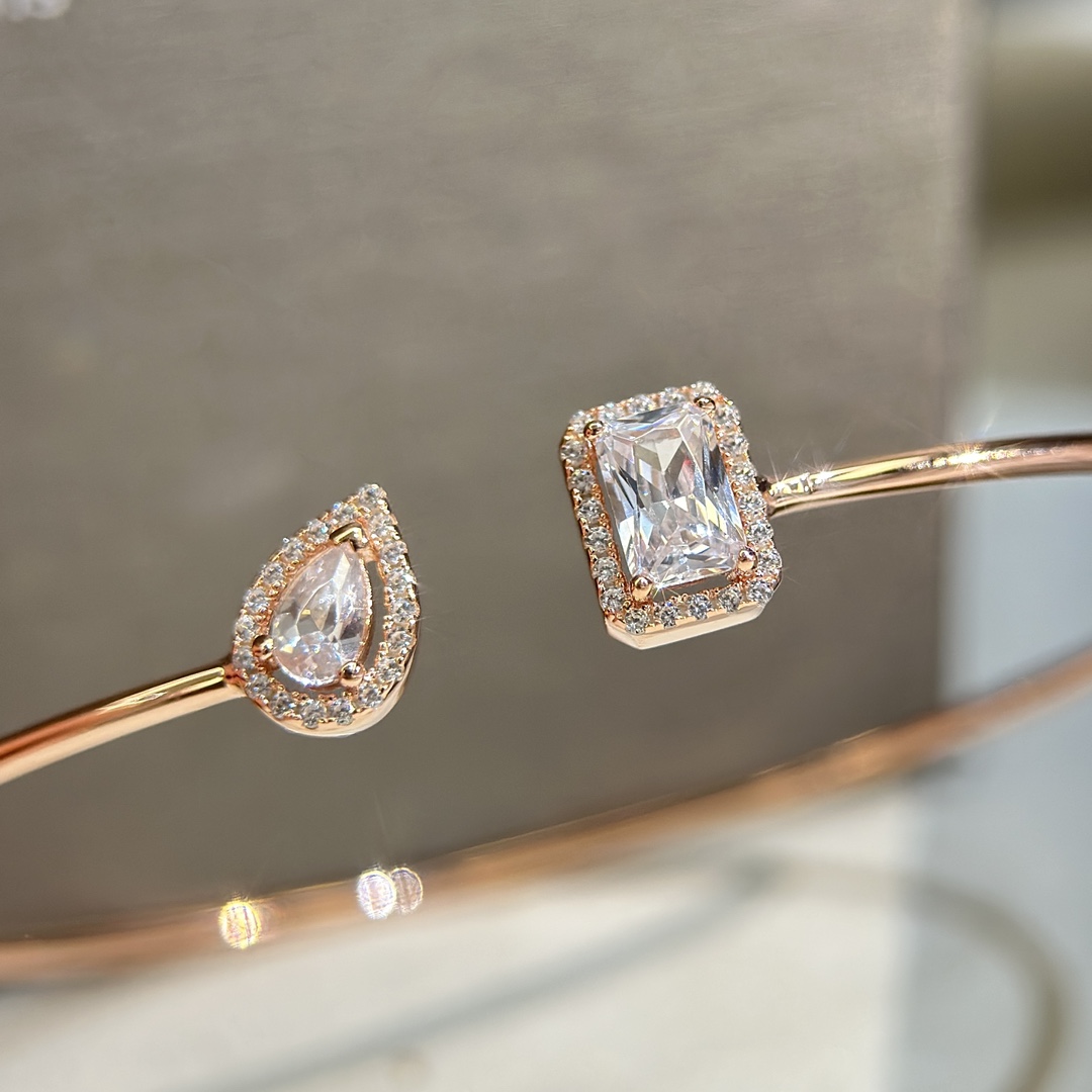 Messika My Twin Toi Moi bracelet 18k rose gold 18k white gold with clear diamond accents 17cm