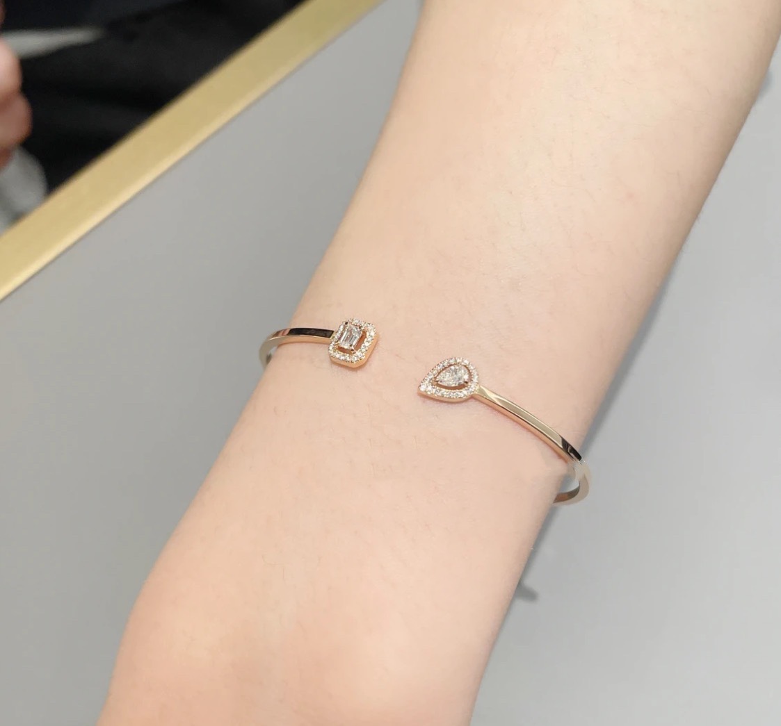 Messika My Twin Toi Moi bracelet 18k rose gold 18k white gold with clear diamond accents 17cm