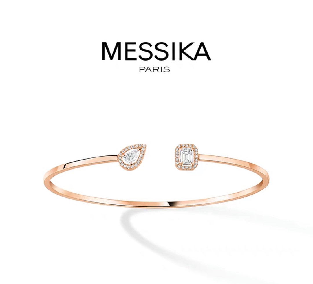 Messika My Twin Toi Moi bracelet 18k rose gold 18k white gold with clear diamond accents 17cm