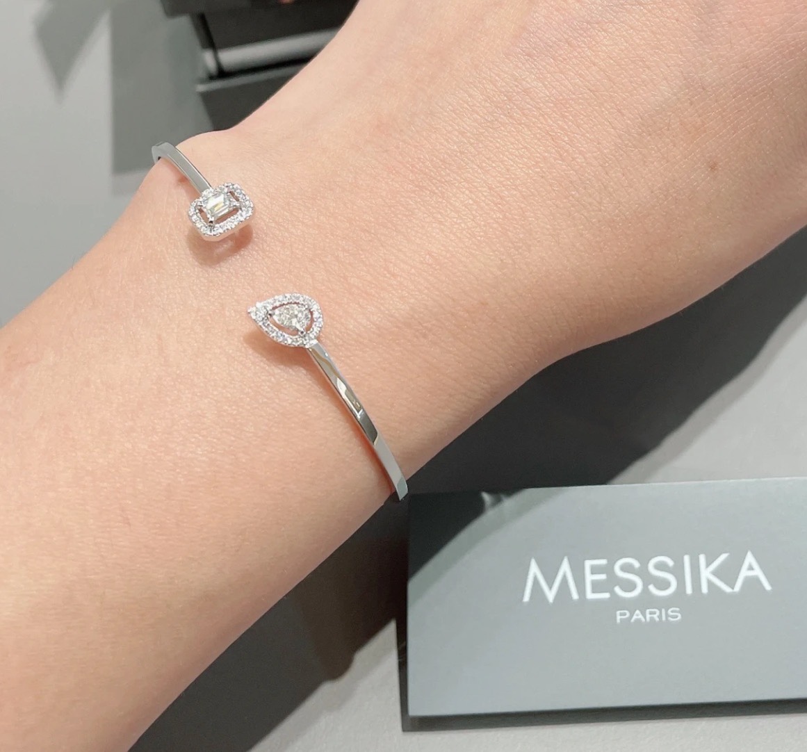 Messika My Twin Toi Moi bracelet 18k rose gold 18k white gold with clear diamond accents 17cm