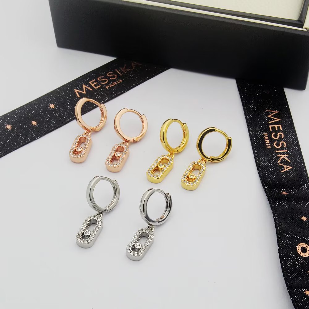 Messika Move Uno Hoop earrings Available in white gold rose gold yellow gold metal options with clear diamond accents 12mm hoop diameter