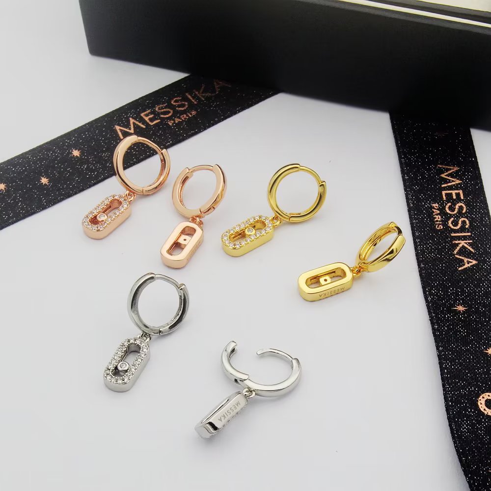 Messika Move Uno Hoop earrings Available in white gold rose gold yellow gold metal options with clear diamond accents 12mm hoop diameter