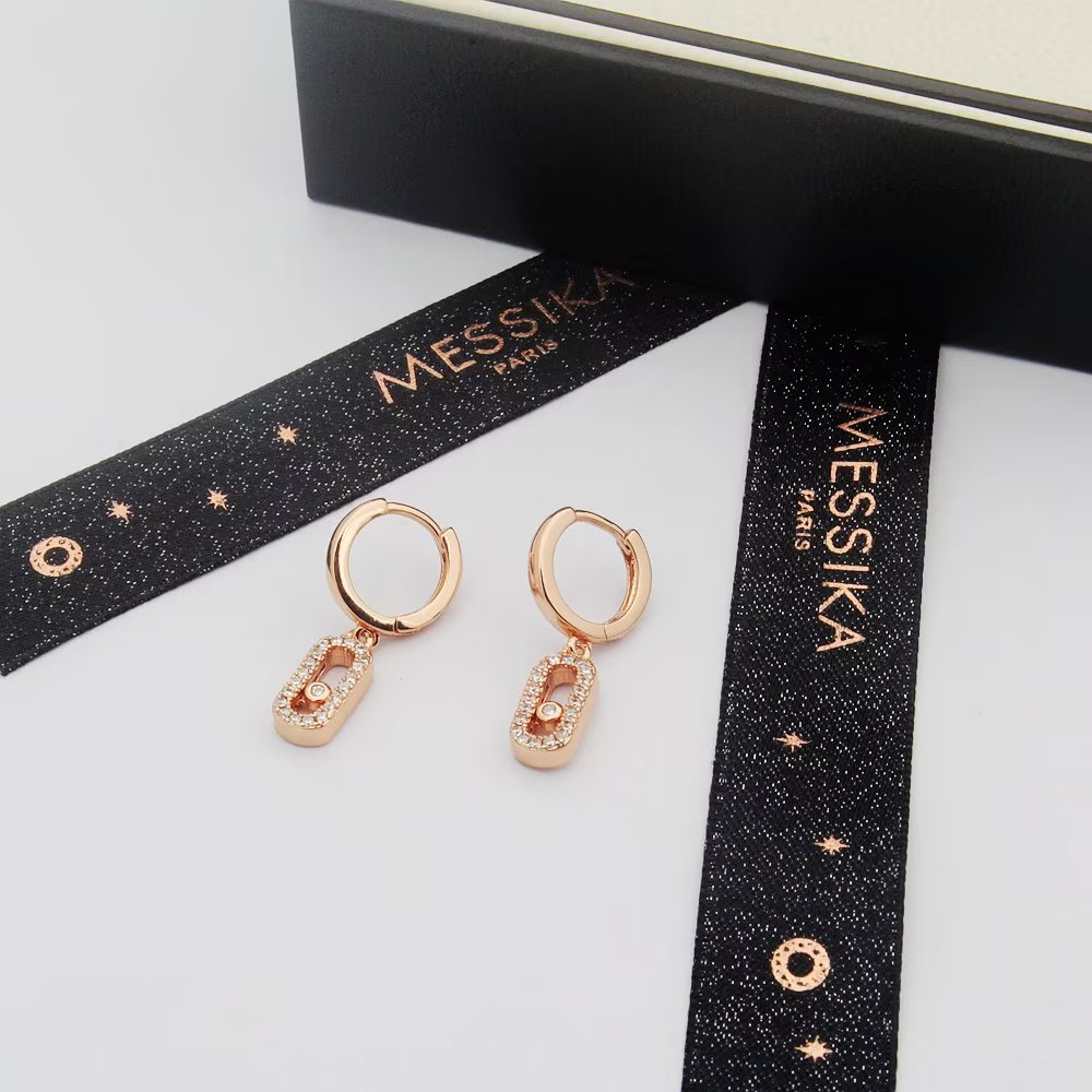 Messika Move Uno Hoop earrings Available in white gold rose gold yellow gold metal options with clear diamond accents 12mm hoop diameter
