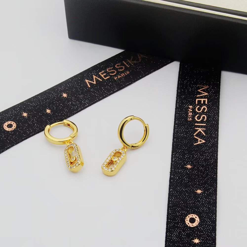 Messika Move Uno Hoop earrings Available in white gold rose gold yellow gold metal options with clear diamond accents 12mm hoop diameter