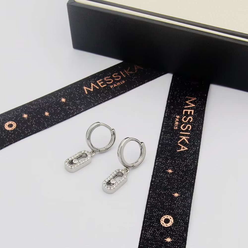 Messika Move Uno Hoop earrings Available in white gold rose gold yellow gold metal options with clear diamond accents 12mm hoop diameter