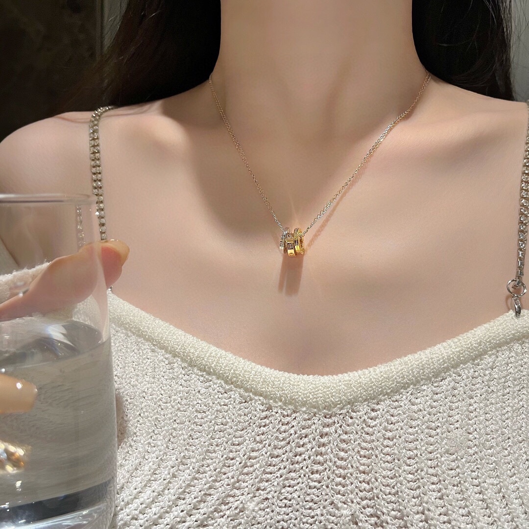 Cartier Love necklace 18k yellow gold 18k rose gold 18k white gold with diamond accents 42cm