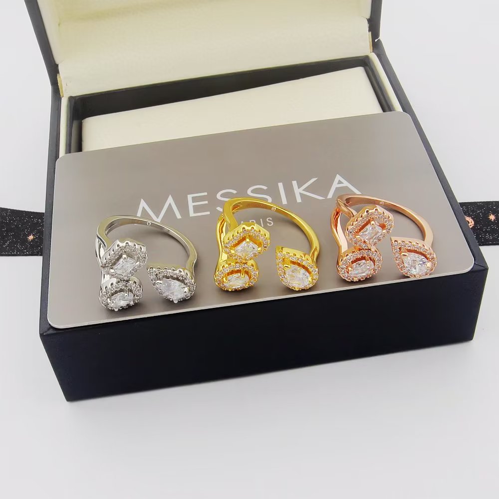 Messika Move Series ring silver-toned metal with clear diamonds yellow gold-toned metal with clear diamonds rose gold-toned metal with clear diamonds 52