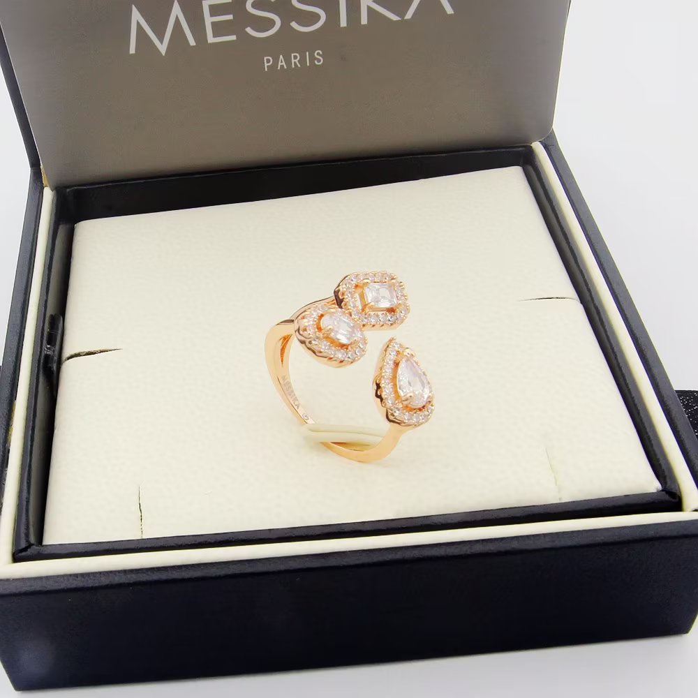 Messika Move Series ring silver-toned metal with clear diamonds yellow gold-toned metal with clear diamonds rose gold-toned metal with clear diamonds 52