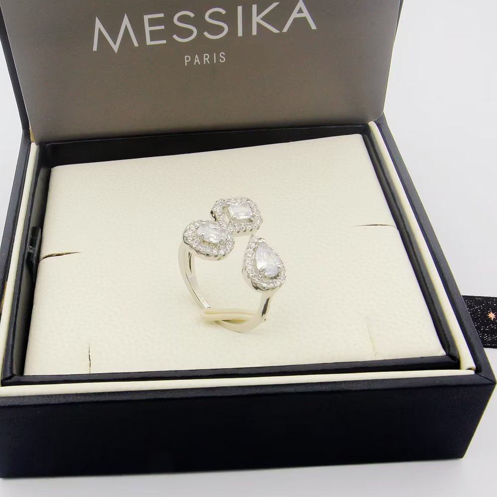 Messika Move Series ring silver-toned metal with clear diamonds yellow gold-toned metal with clear diamonds rose gold-toned metal with clear diamonds 52
