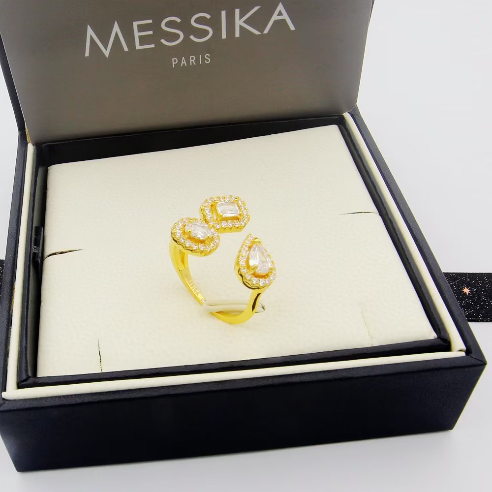 Messika Move Series ring silver-toned metal with clear diamonds yellow gold-toned metal with clear diamonds rose gold-toned metal with clear diamonds 52
