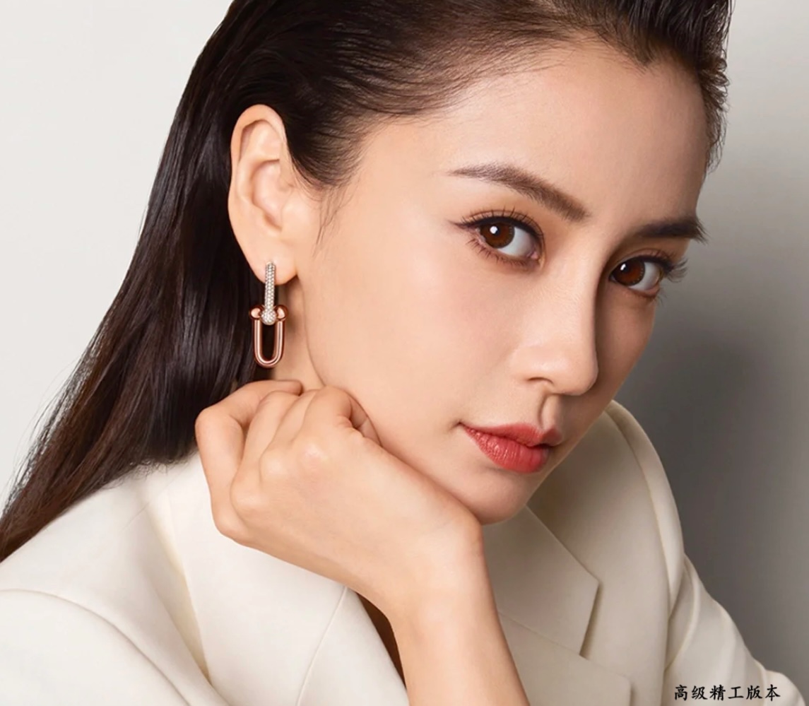 Tiffany HardWear earrings Available in 18k yellow gold 18k rose gold and sterling silver with pave set clear diamonds 3 5cm drop length