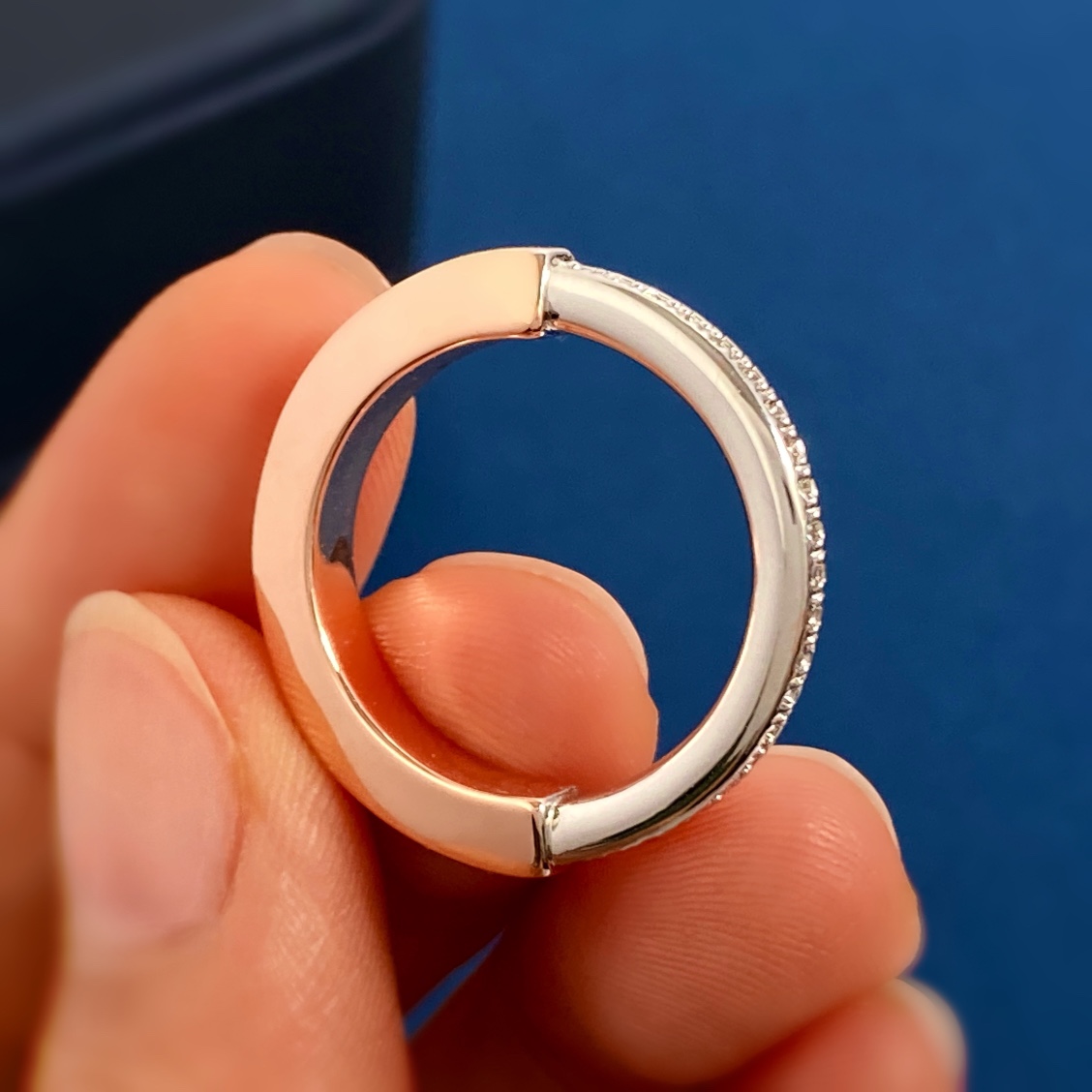 Tiffany Lock ring 18k yellow gold 18k rose gold white gold clear diamond 55