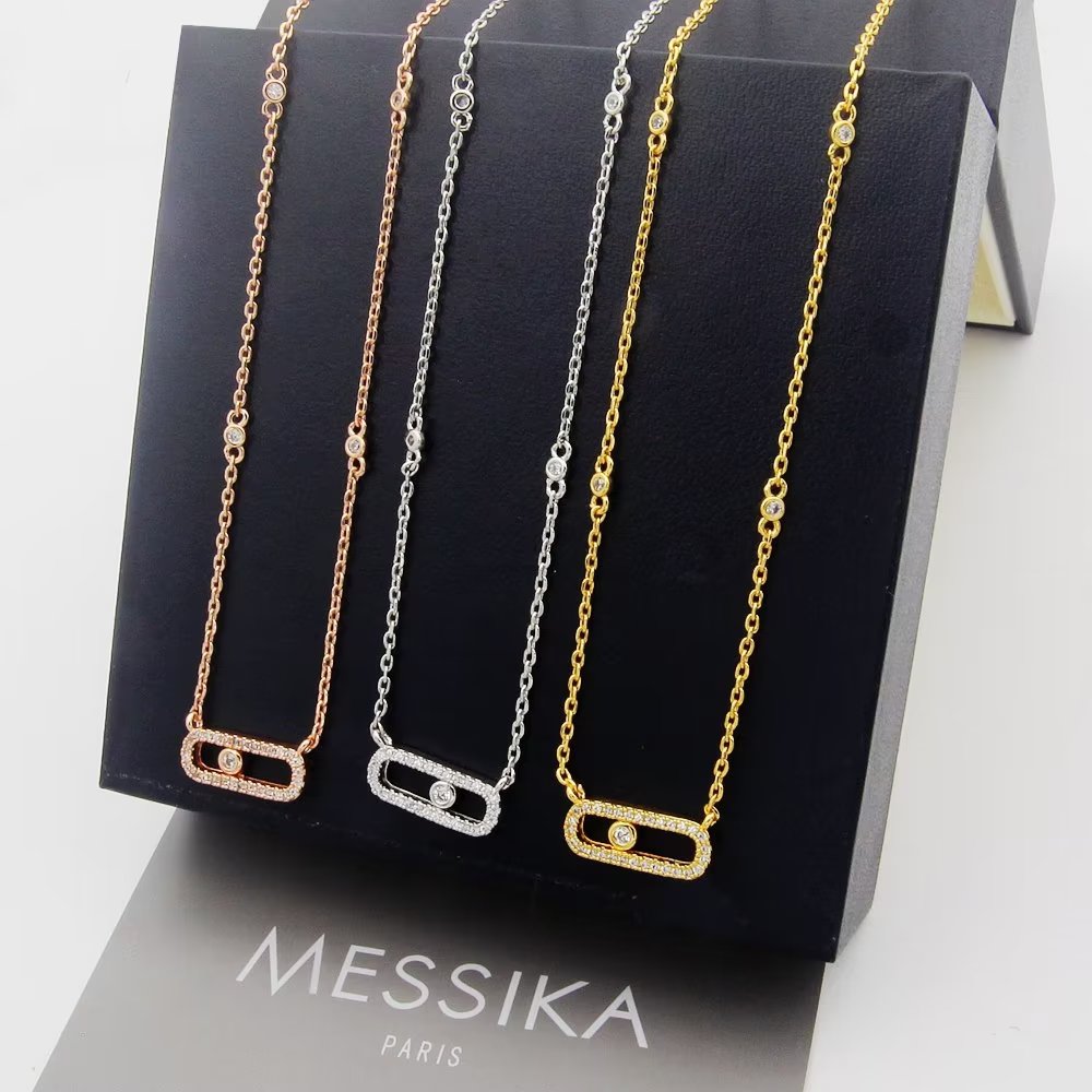 Messika Move Uno necklace Available in 18k rose gold with diamonds 18k white gold with diamonds 18k yellow gold with diamonds 45cm