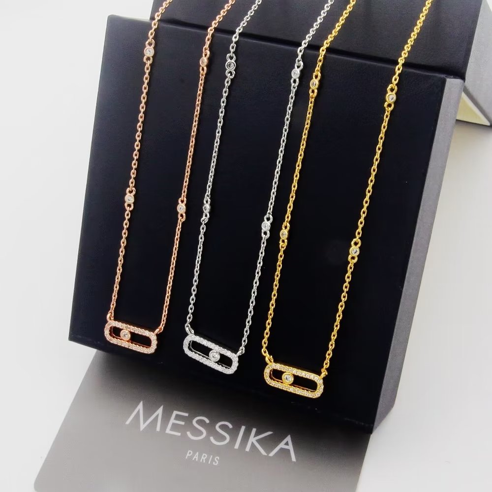 Messika Move Uno necklace Available in 18k rose gold with diamonds 18k white gold with diamonds 18k yellow gold with diamonds 45cm