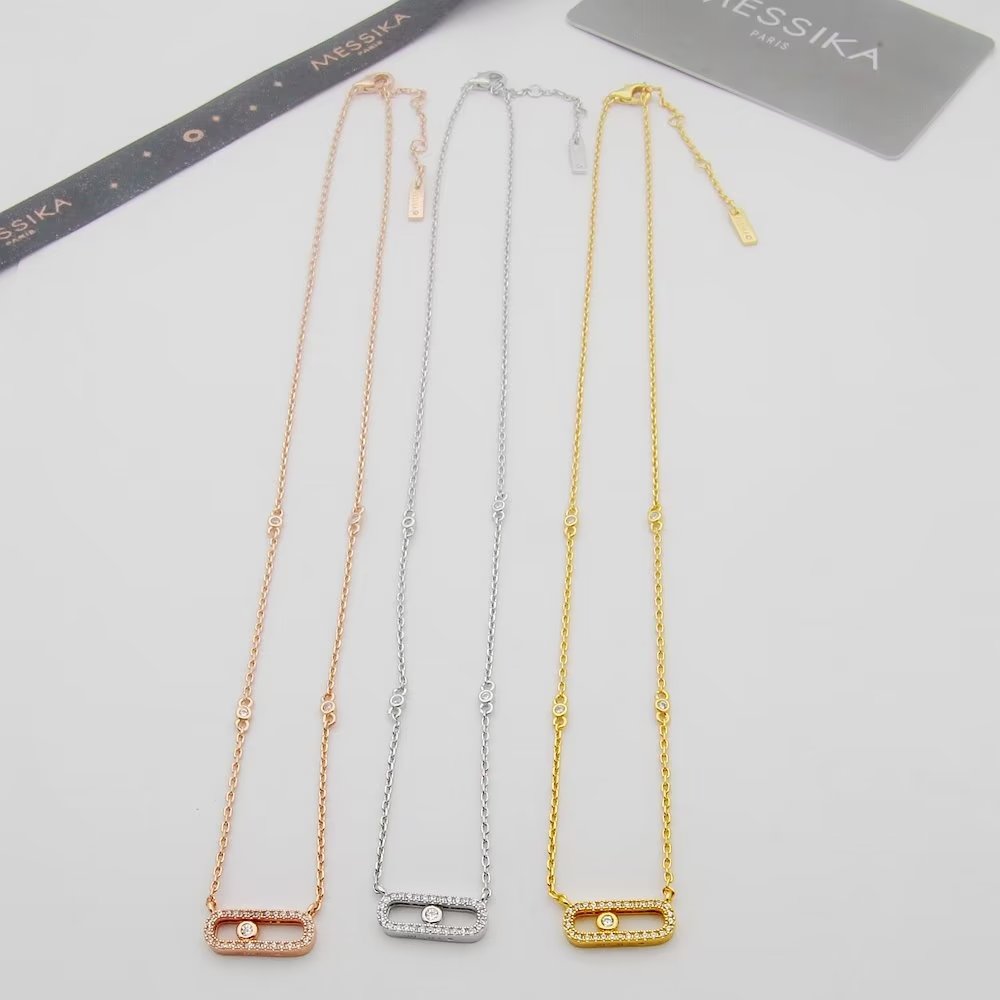 Messika Move Uno necklace Available in 18k rose gold with diamonds 18k white gold with diamonds 18k yellow gold with diamonds 45cm