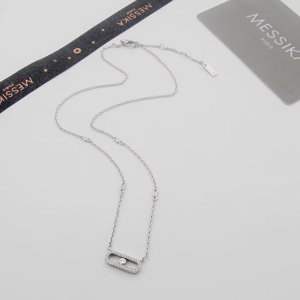 Messika Move Uno necklace Available in 18k rose gold with diamonds 18k white gold with diamonds 18k yellow gold with diamonds 45cm