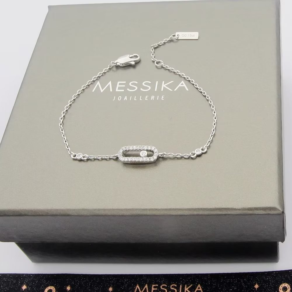 Messika Move Uno bracelet 18k white gold 18k yellow gold 18k rose gold with clear diamonds 18cm