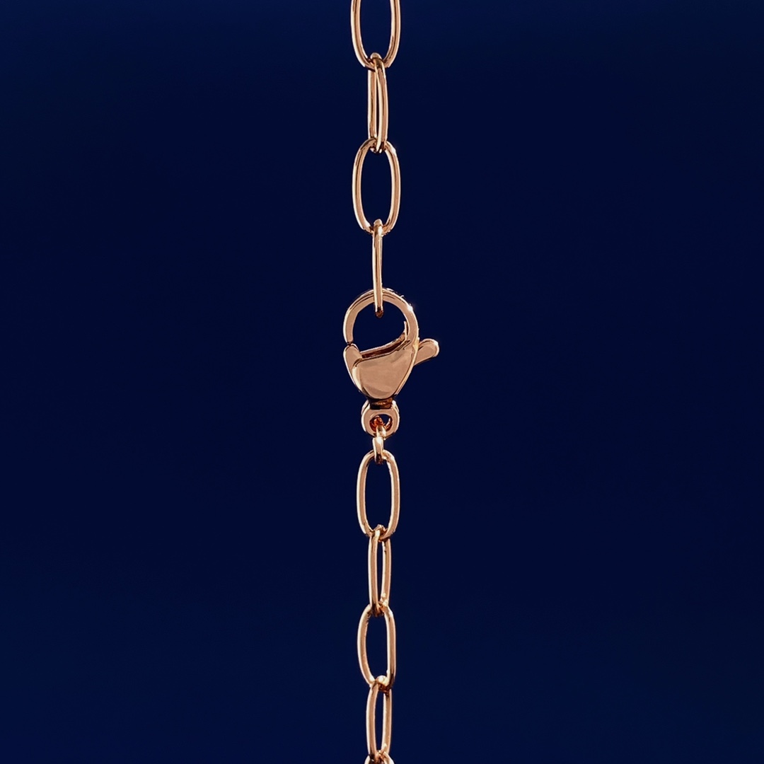 Tiffany Co Lock Pendant necklace sterling silver 18k yellow gold 18k rose gold clear diamond accents 18 inch