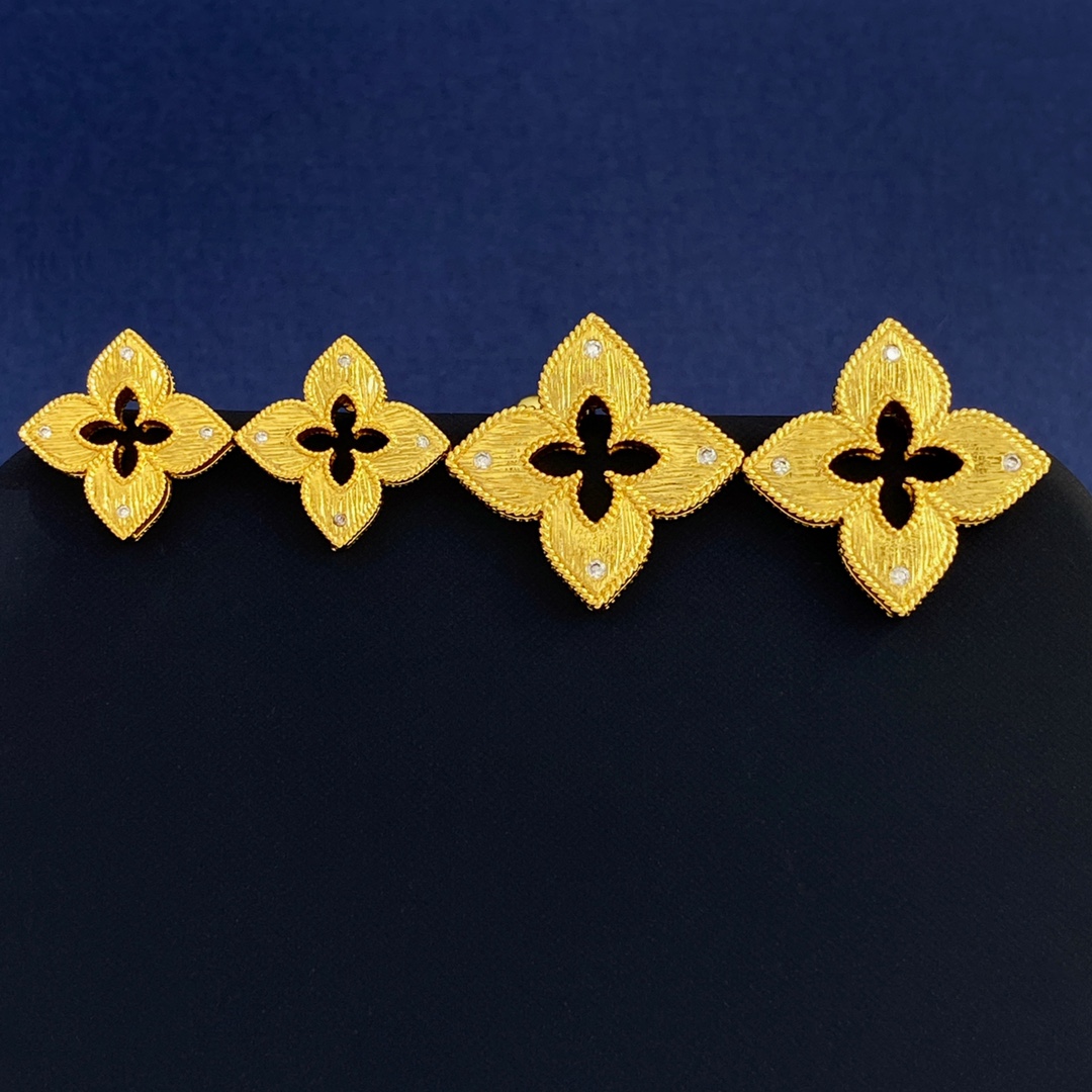 Van Cleef Arpels Venetian Princess earrings yellow gold with clear diamond accents 15mm