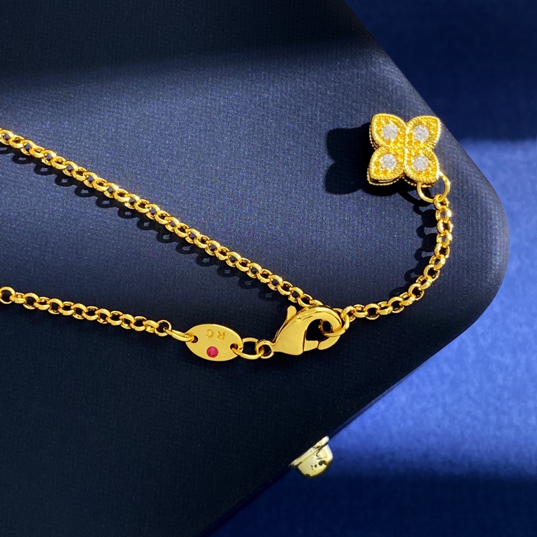 Bracciale Roberto Coin Venetian Princess Oro giallo con accenti di diamanti trasparenti 18 cm