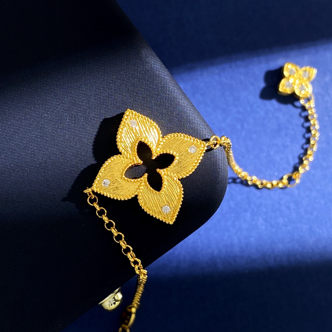 Bracciale Roberto Coin Venetian Princess Oro giallo con accenti di diamanti trasparenti 18 cm