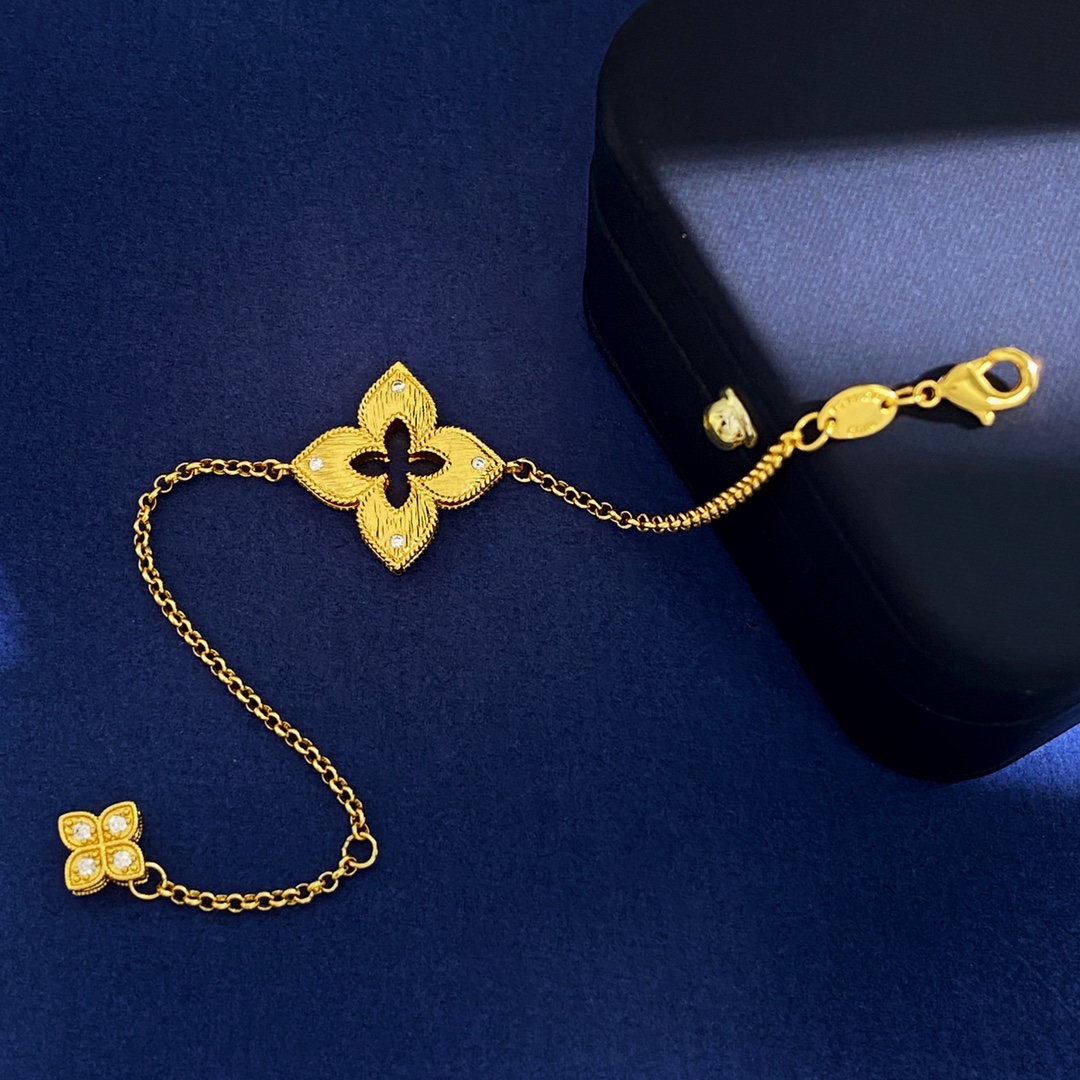 Bracciale Roberto Coin Venetian Princess Oro giallo con accenti di diamanti trasparenti 18 cm