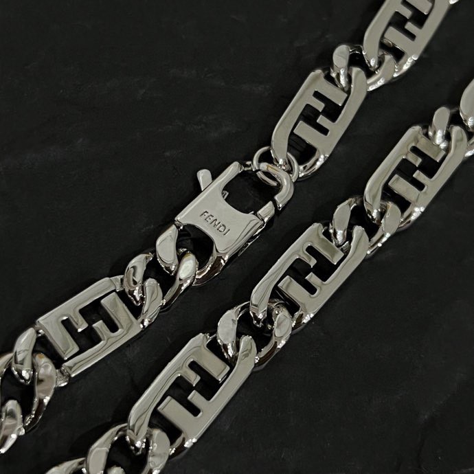 Fendi FF Chain Necklace necklace Silver-tone metal no accent stones 45cm
