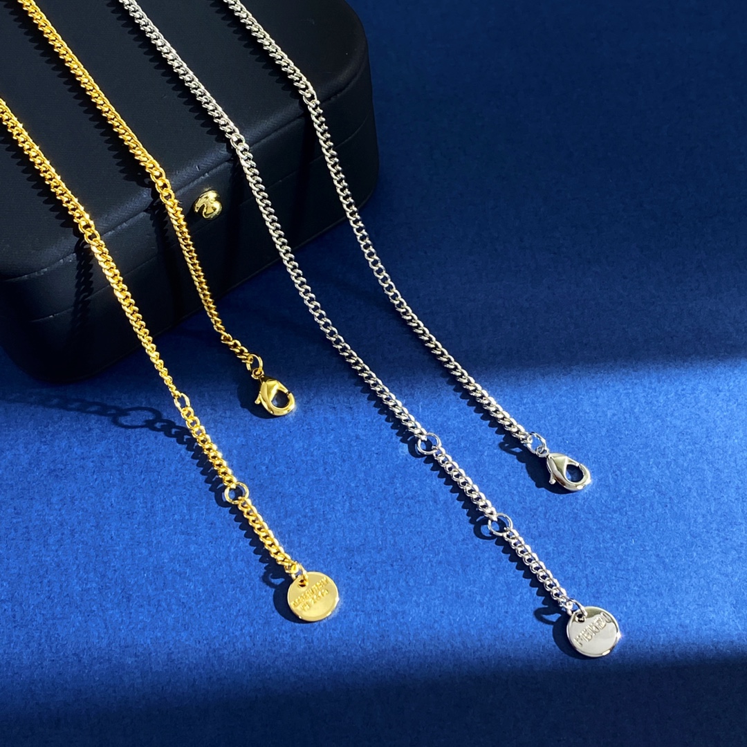 Fendi FF Ring Pendant Necklace necklace Gold-tone metal with clear cubic zirconia Silver-tone metal with clear cubic zirconia 60cm