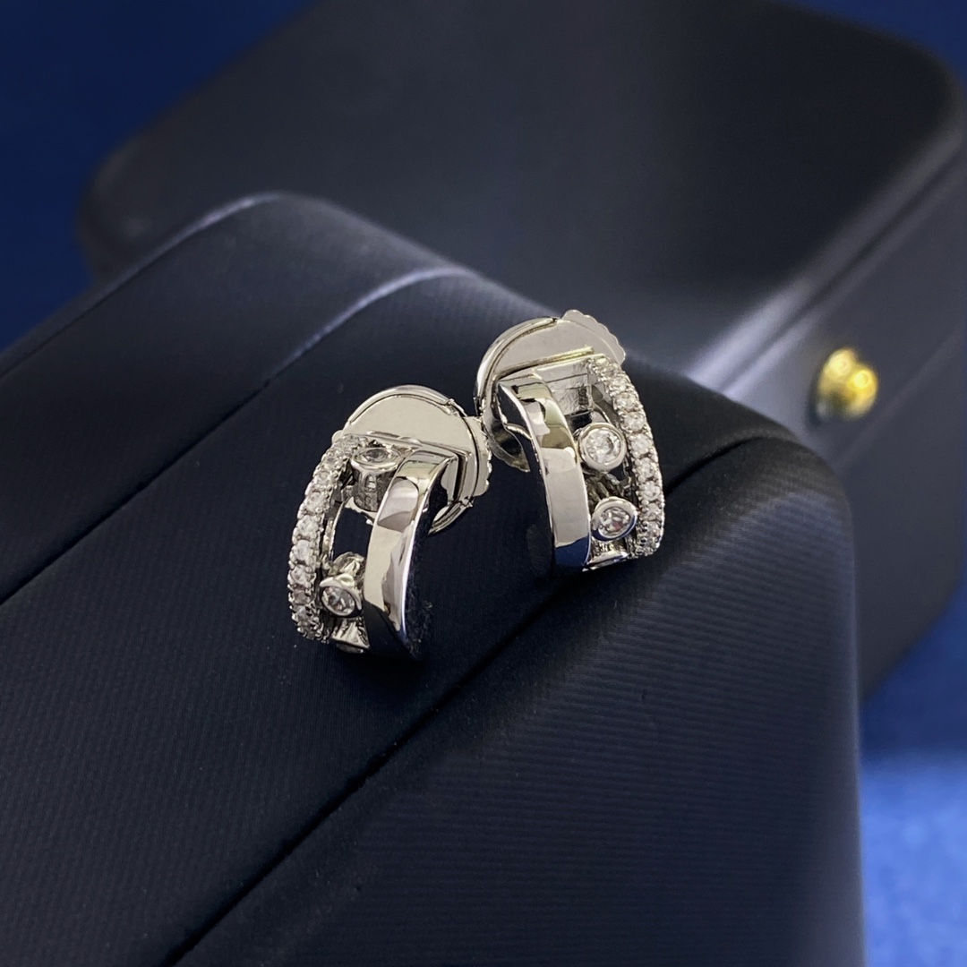 Messika Move Romane earrings 18k yellow gold with clear diamonds 18k white gold with clear diamonds 10mm hoop diameter