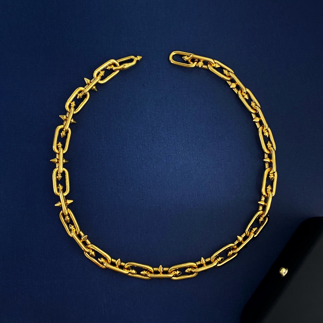Tiffany Titan by Pharrell Williams Spiked Link necklace silver-toned metal gold-toned metal 18 inches