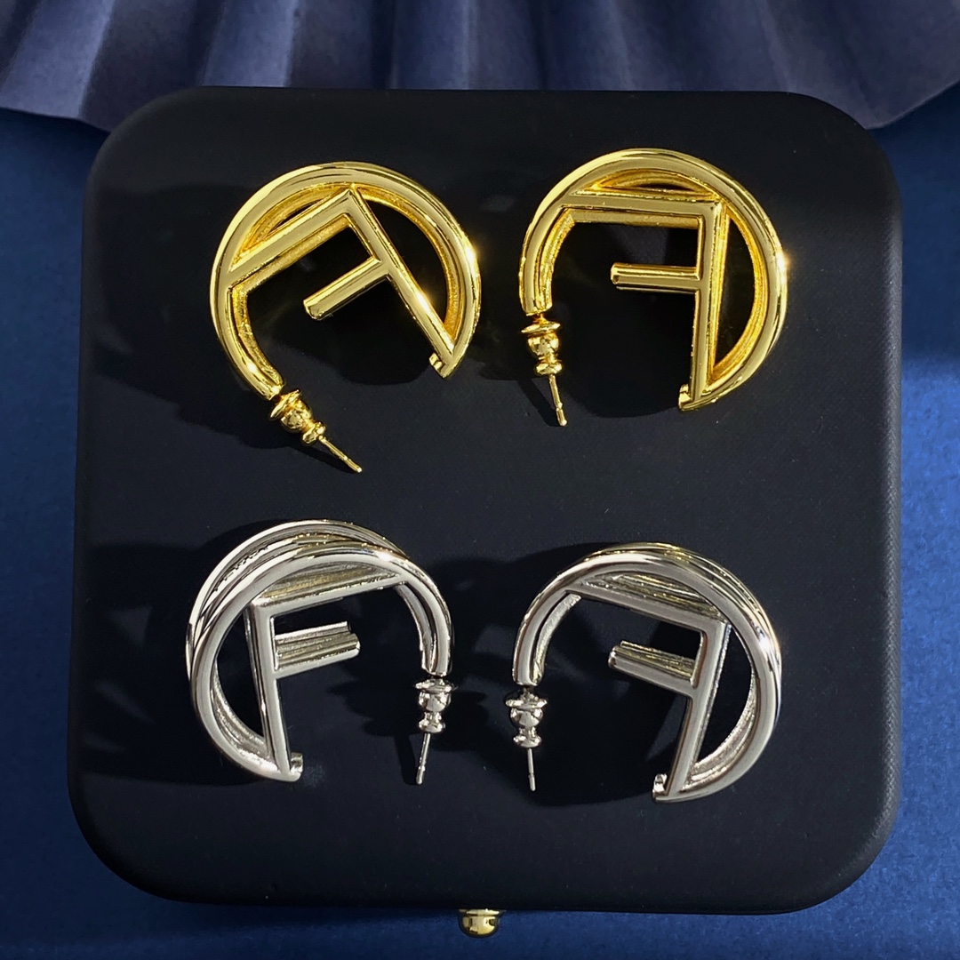Fendi F is Fendi earrings Gold-tone metal One Size