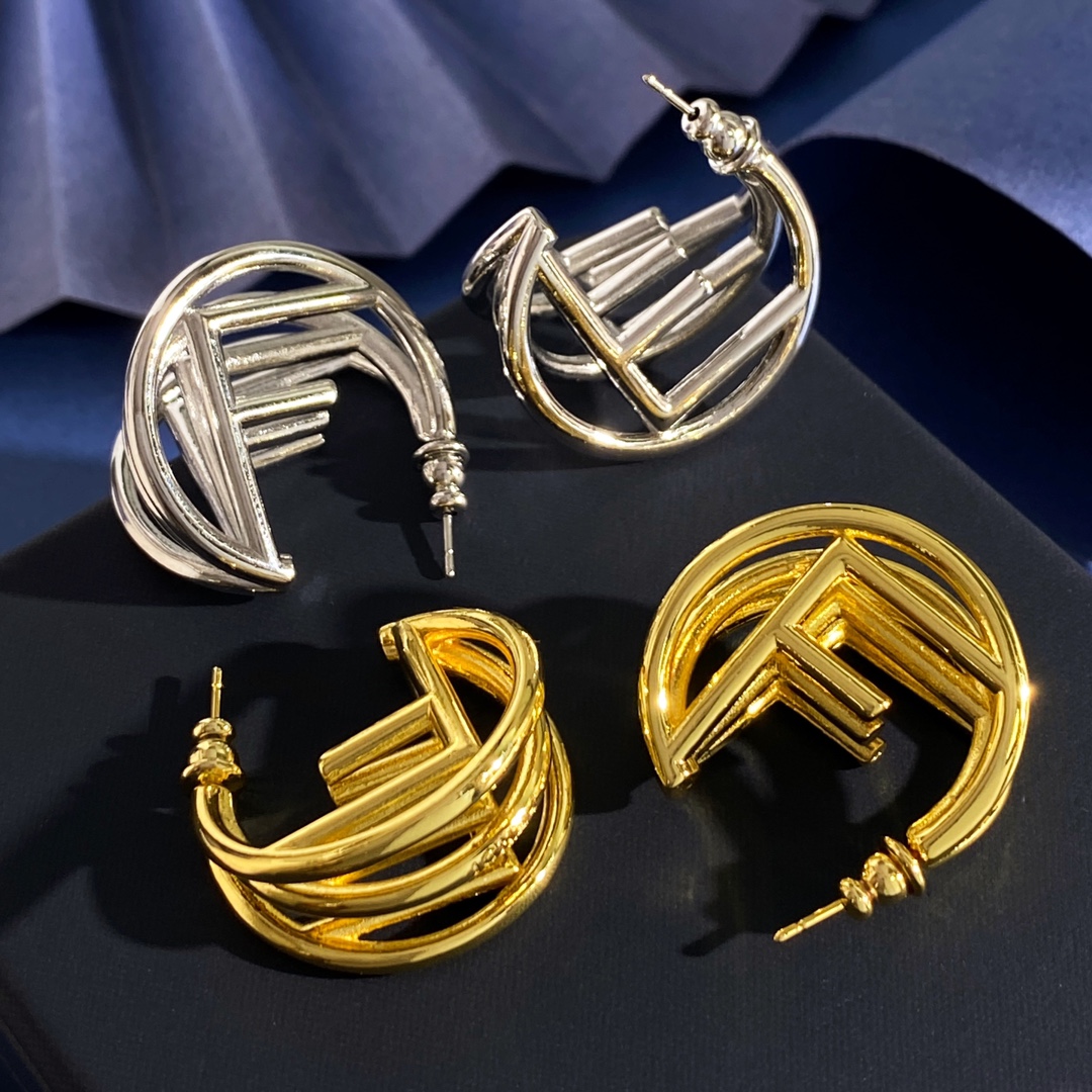 Fendi F is Fendi earrings Gold-tone metal One Size