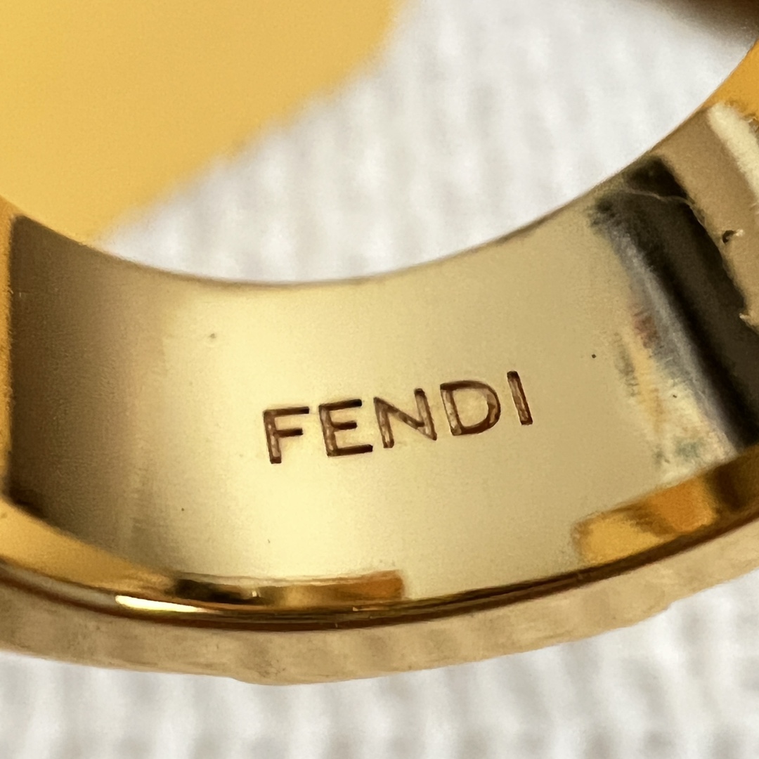 Fendi FF Logo Crystal Hoop Earrings earrings gold-tone metal with clear crystal accents 1 2cm outer diameter
