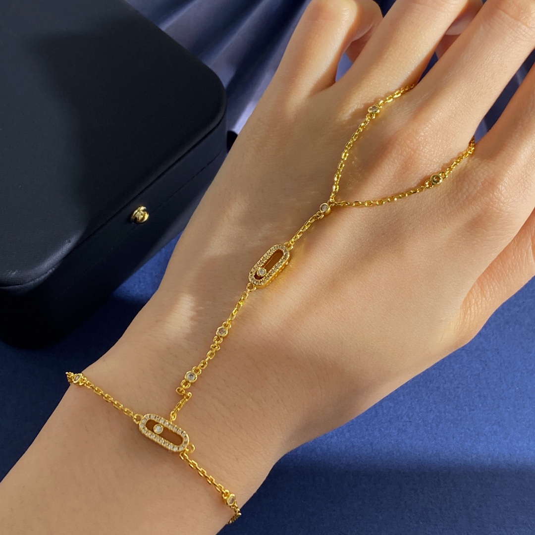 Messika Move Uno bracelet Yellow gold with clear diamonds white gold with clear diamonds rose gold with clear diamonds 17cm