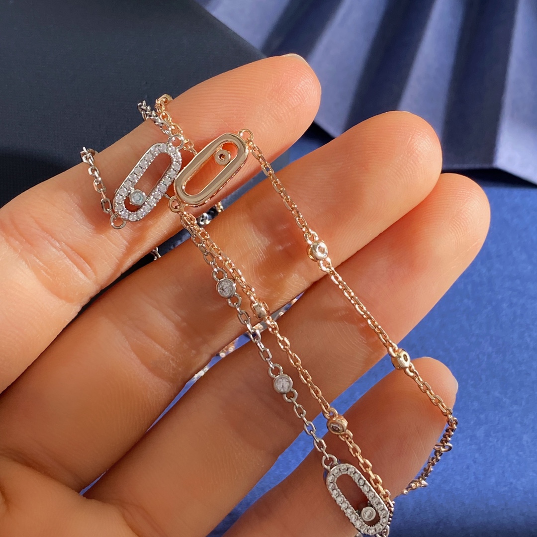 Messika Move Uno bracelet Yellow gold with clear diamonds white gold with clear diamonds rose gold with clear diamonds 17cm