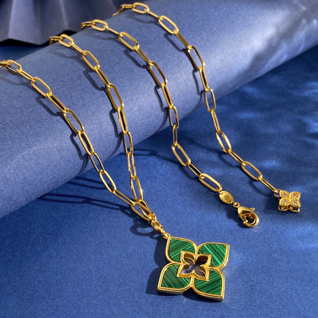 Collana Roberto Coin Love in Verona Oro giallo con intarsio in rodonite rosa 75 cm