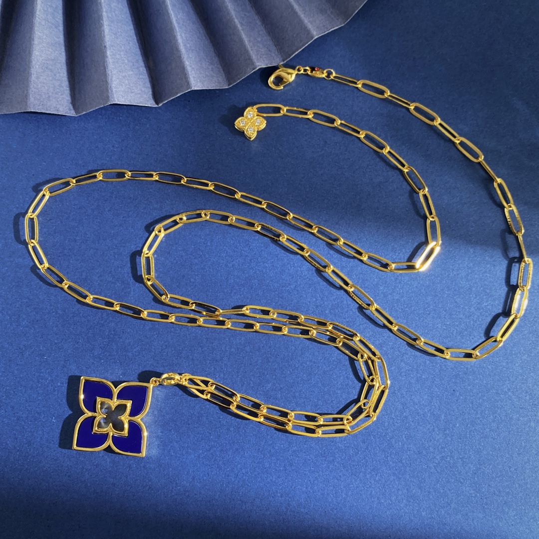 Collana Roberto Coin Love in Verona Oro giallo con intarsio in rodonite rosa 75 cm